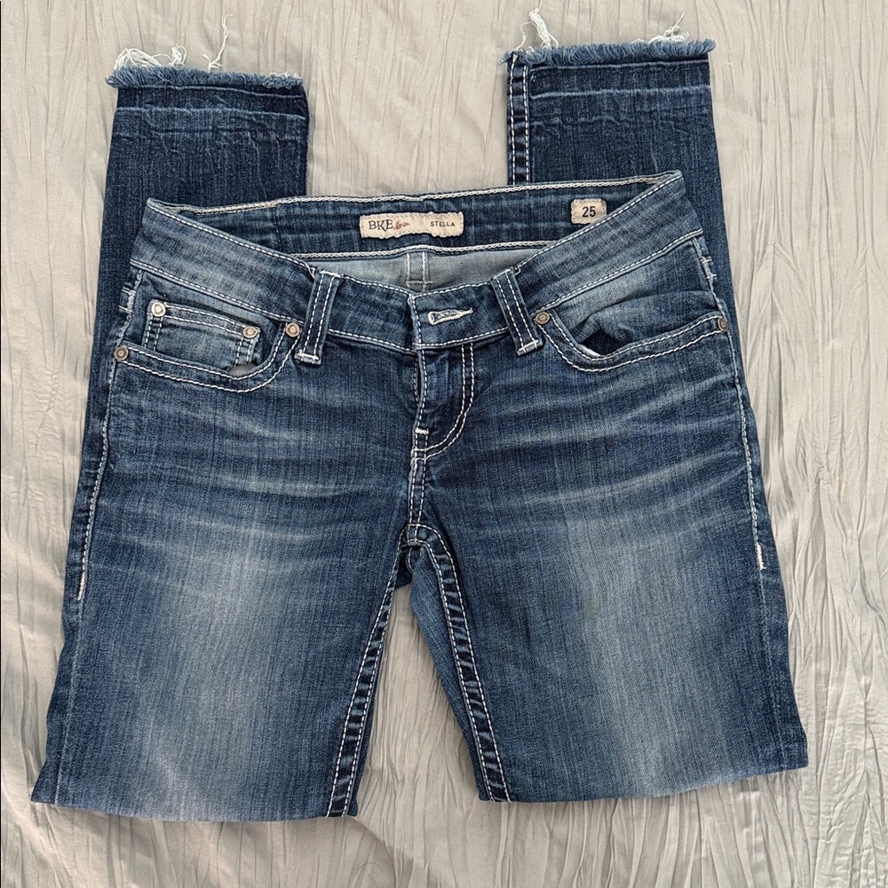 BKE Women's Blue Cropped Jeans